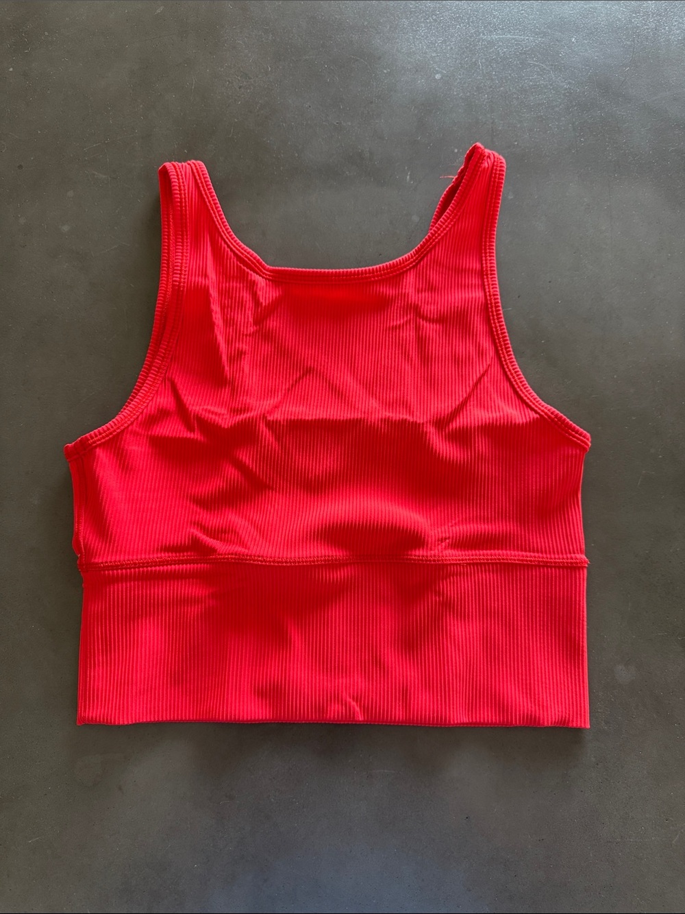 lululemon athletica Bright Red Ribbed Crop Tank Sports Bra